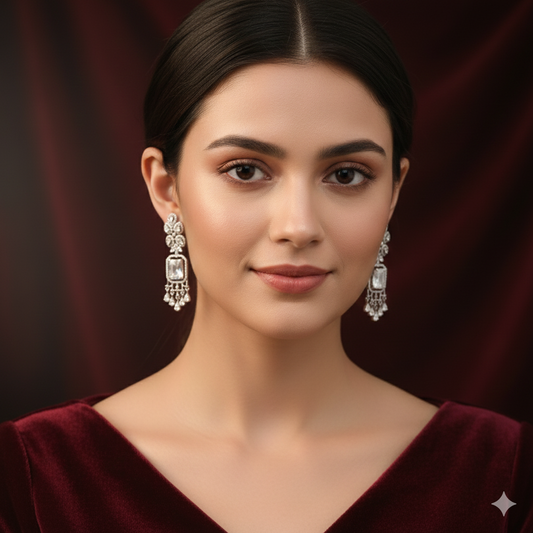 Timeless White Crystal Statement Earrings