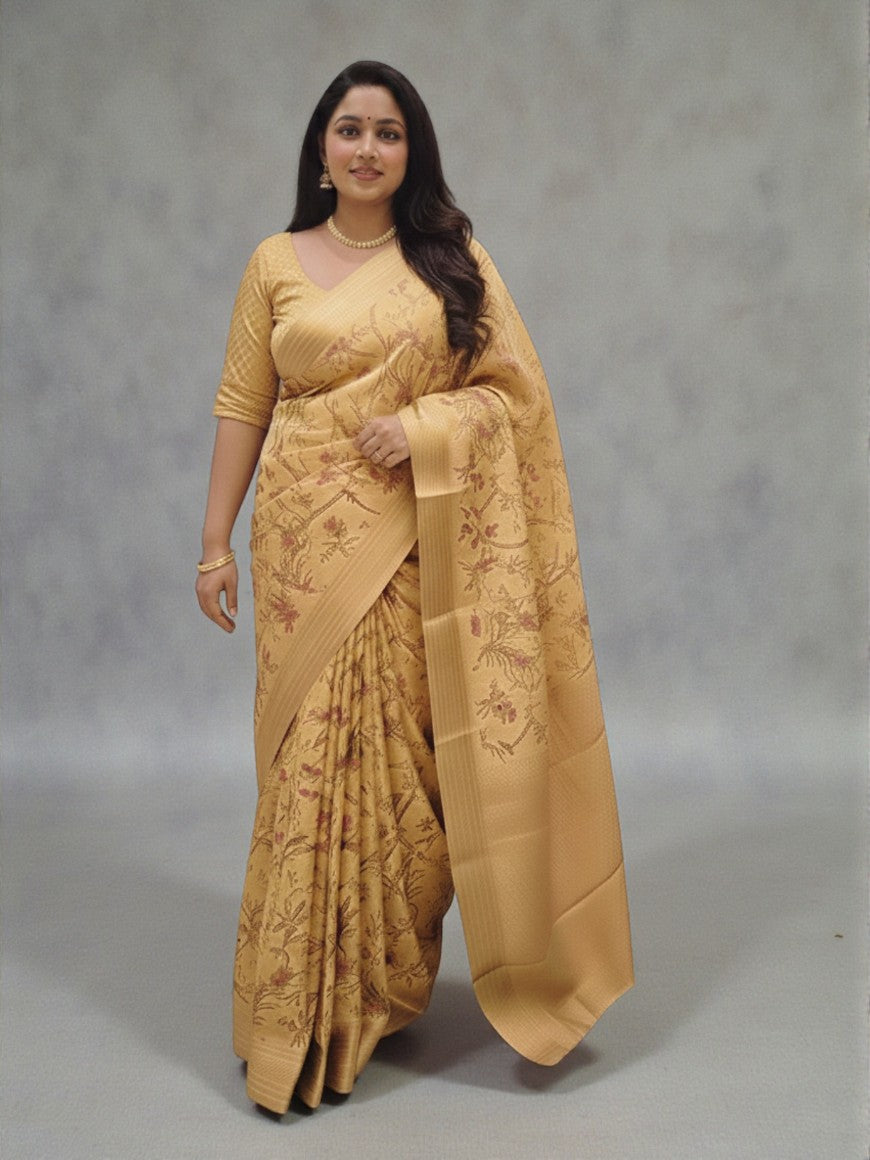 Swarna Pakshi Pure Crepe Banarasi Saree