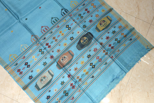 Pure Tussar Silk Saree with Woven Pallu