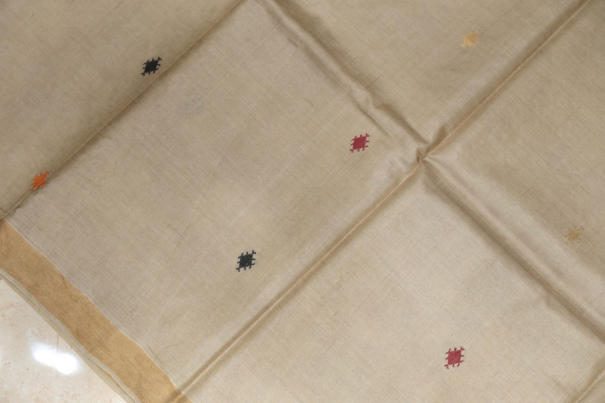 Pure Tussar Silk Saree with Woven Pallu