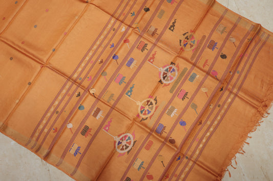 Pure Tussar Silk Saree with Woven Pallu