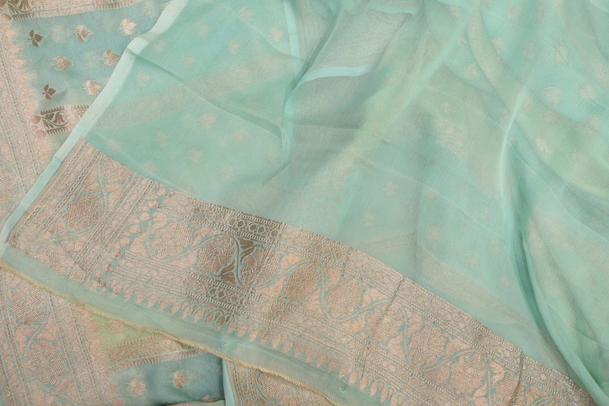 Mint Green Rangkat Georgette Banarasi