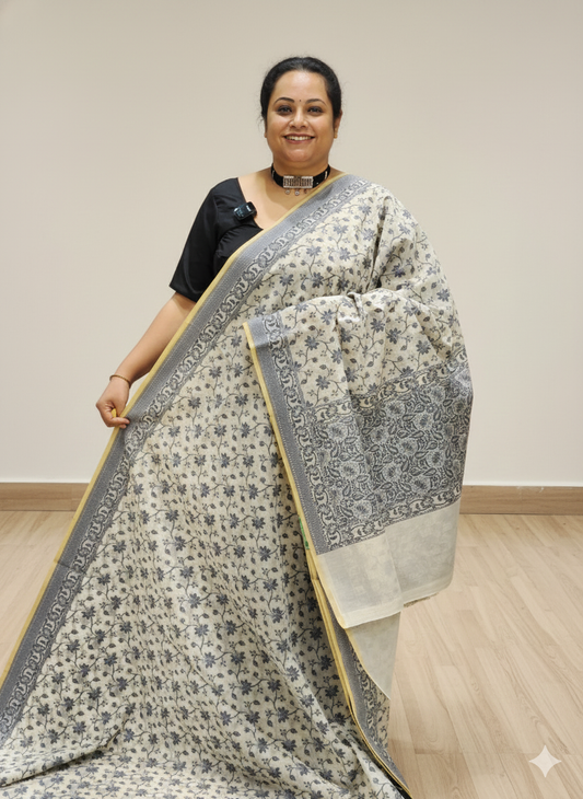 Kora Cotton Banarasi Saree