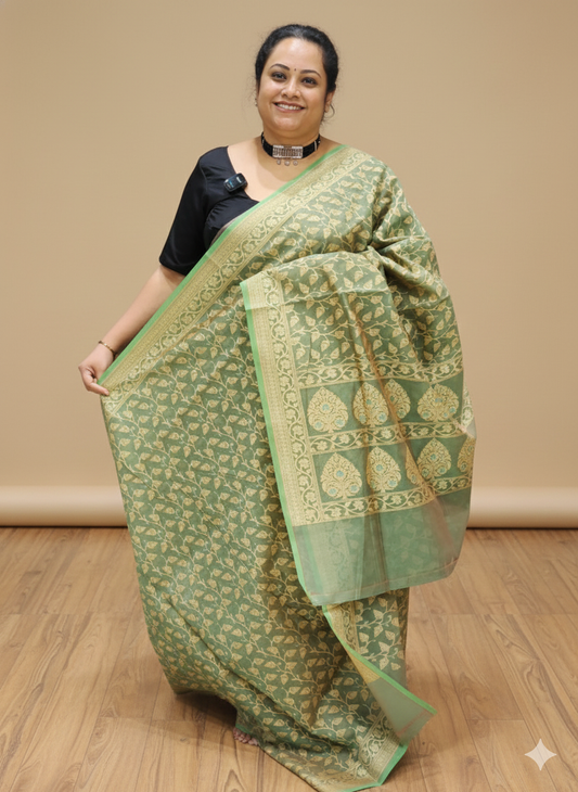 Kora Cotton Banarasi Saree
