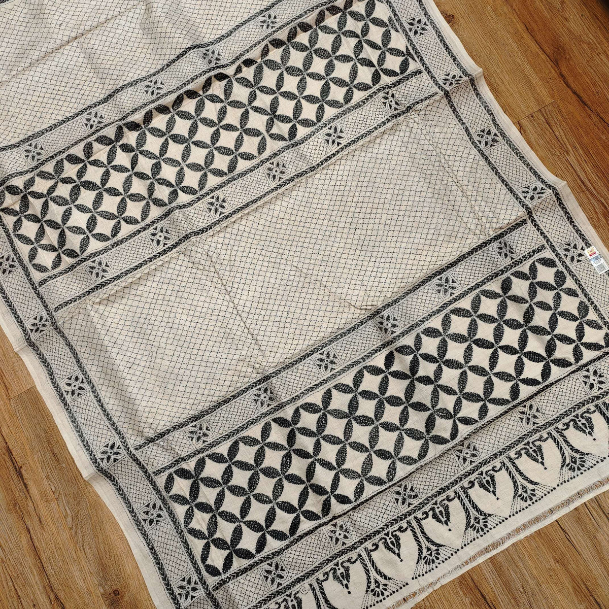 Kantha Stitch on pure Tussar