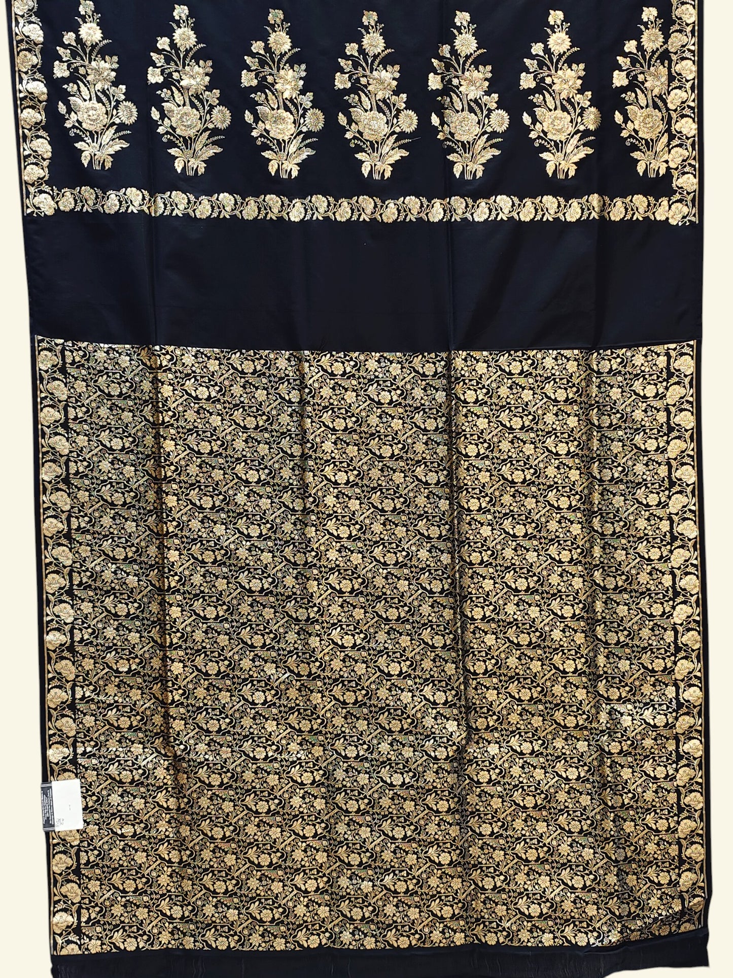 Mashru Banarasi Saree with Zari Booties and Floral Pallu