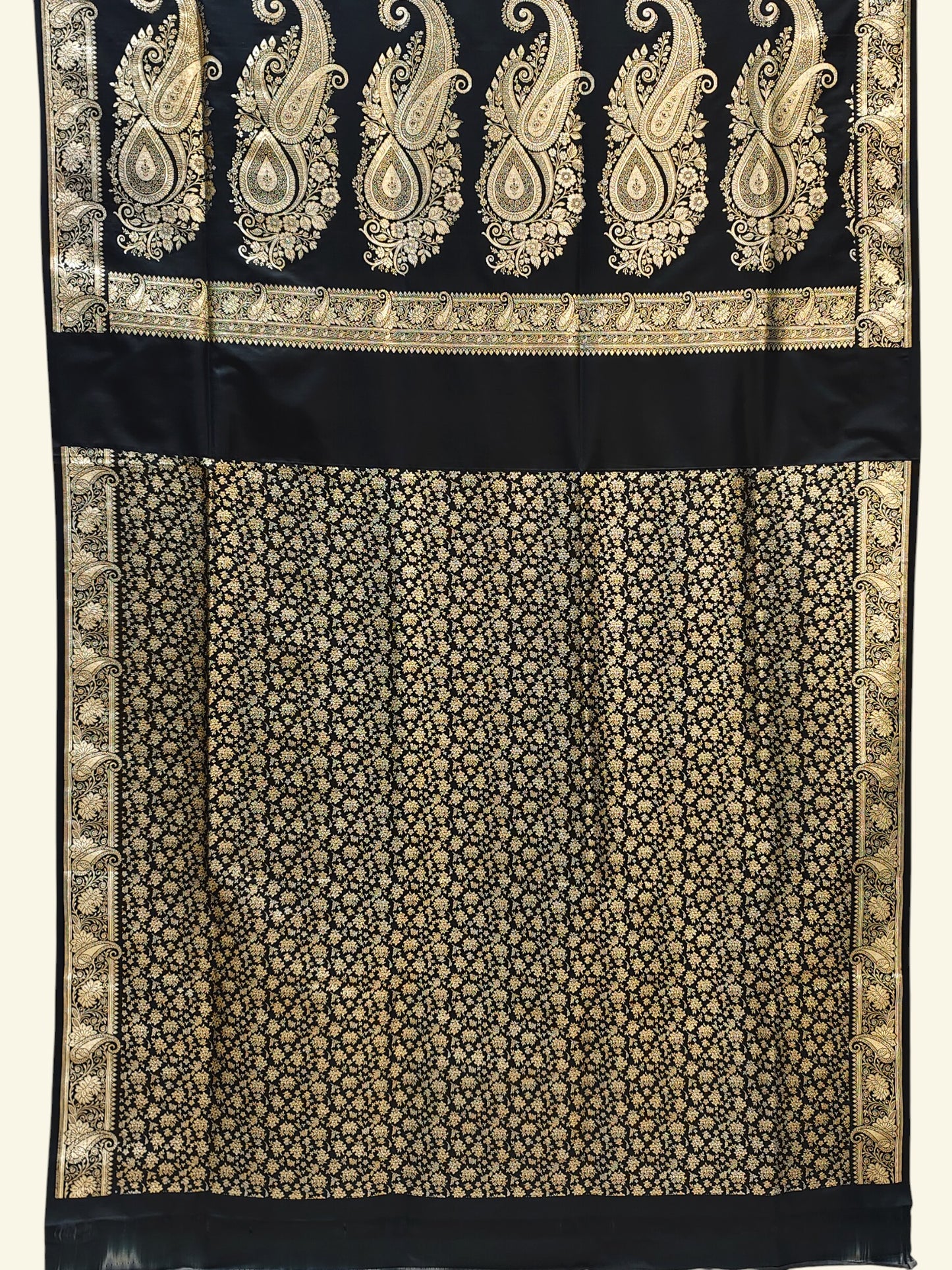 Mashru Banarasi Saree with Zari Booties and Paisley Pallu