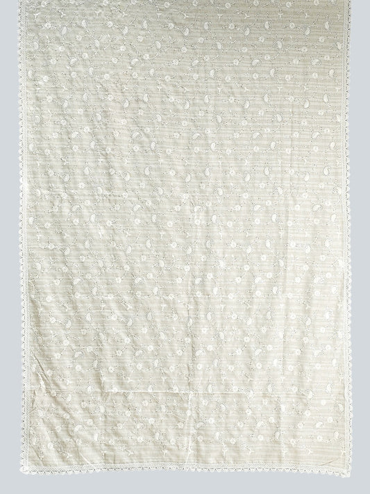 Elegant Tussar Embroidered Blend Saree with Lace Finish