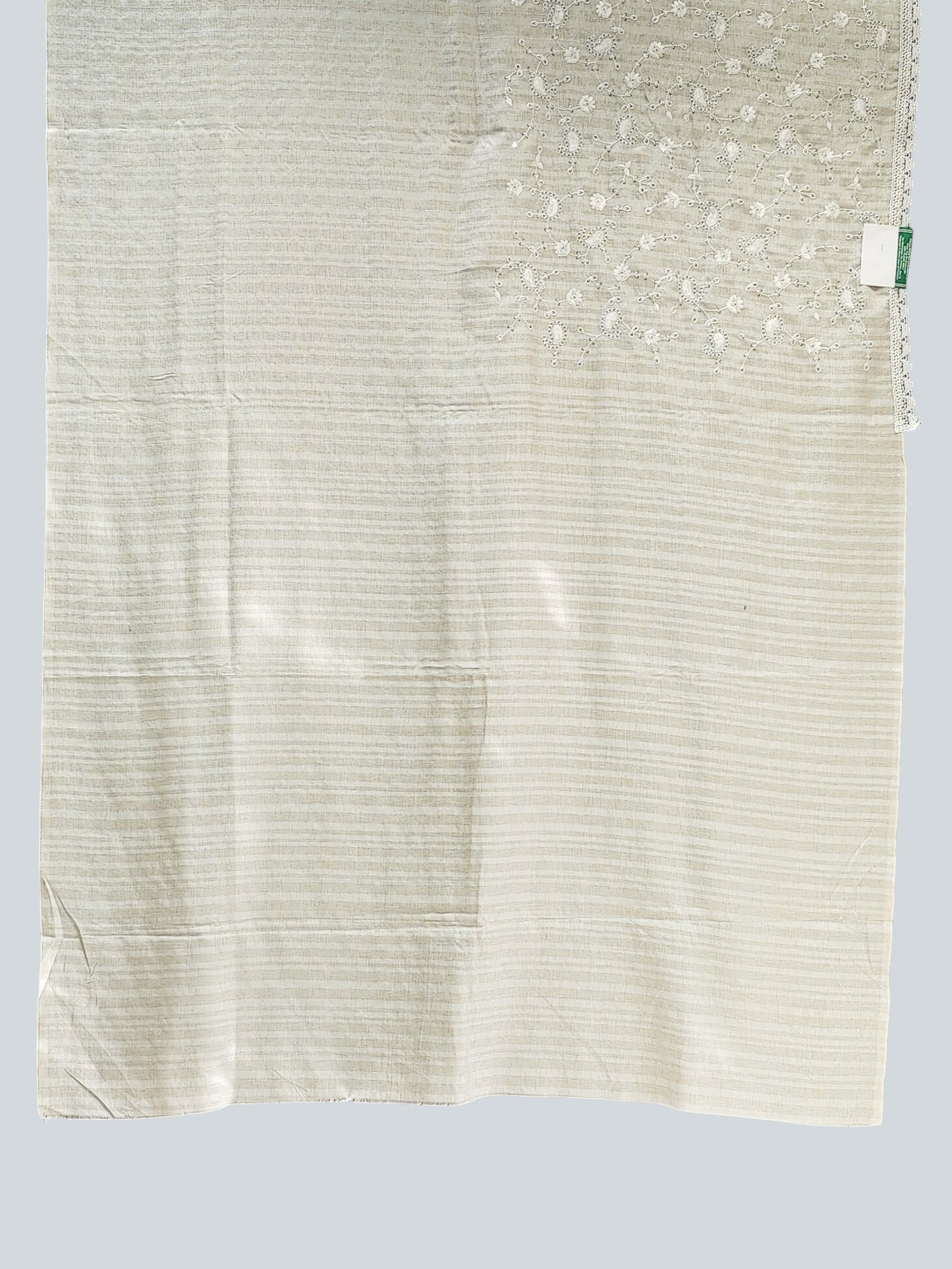 Elegant Tussar Embroidered Blend Saree with Lace Finish