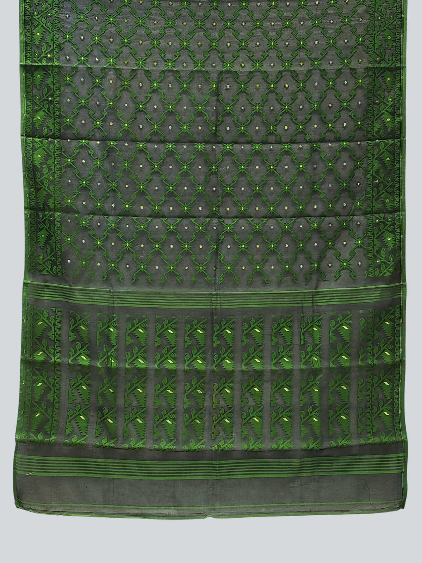 Dhakai Jamdani Saree with Self Woven Work & Zari Booties