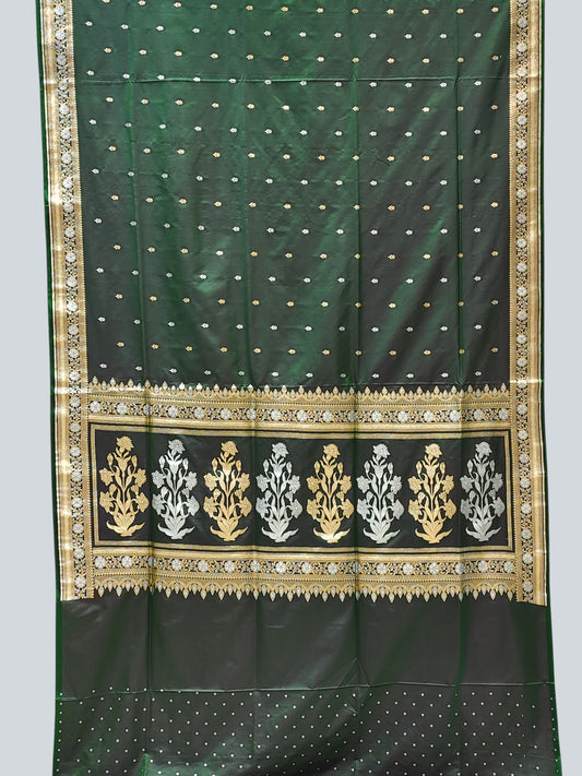 Mashru Banarasi Blend Saree with Gold & Silver Zari Work