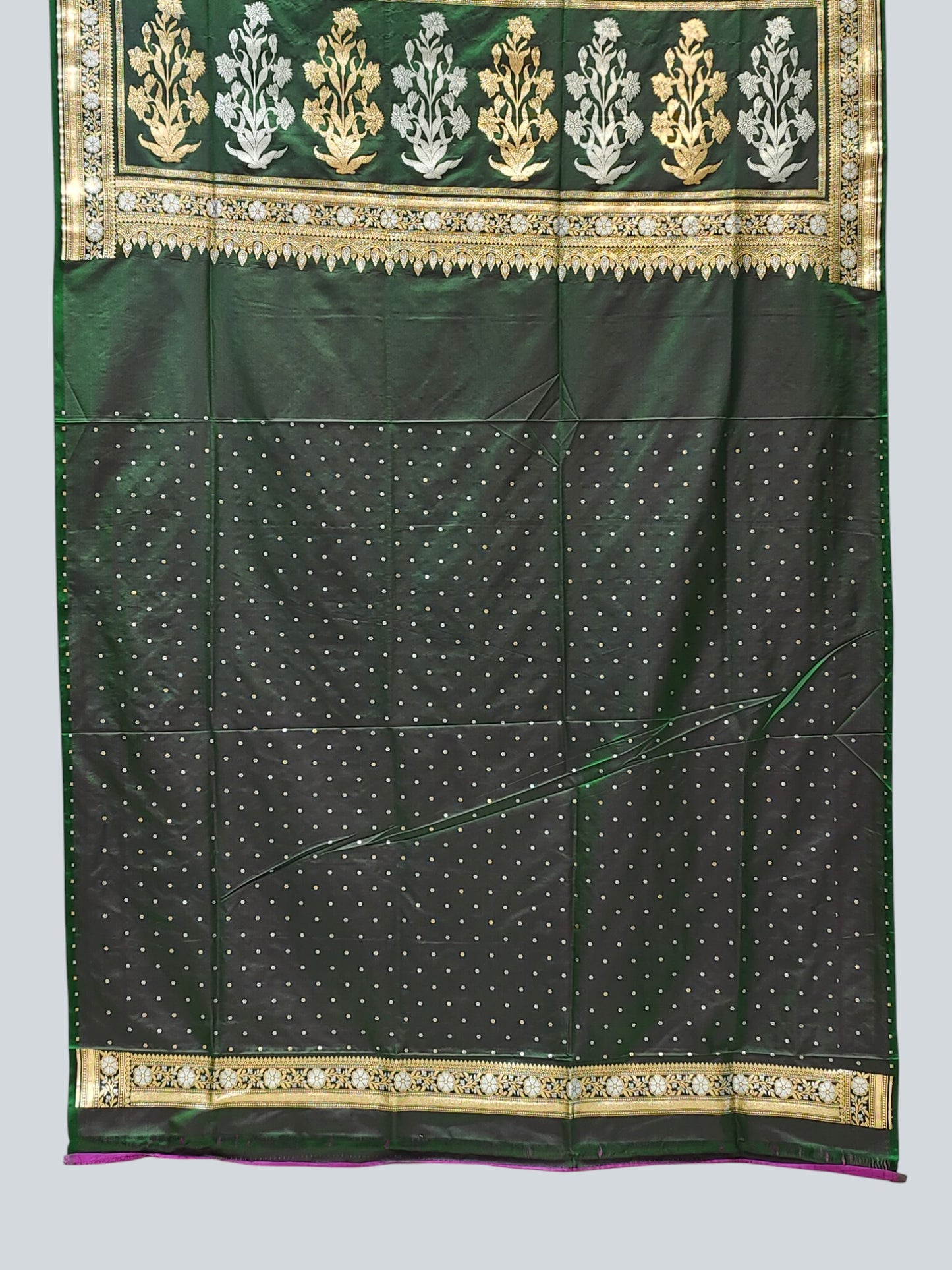 Mashru Banarasi Blend Saree with Gold & Silver Zari Work