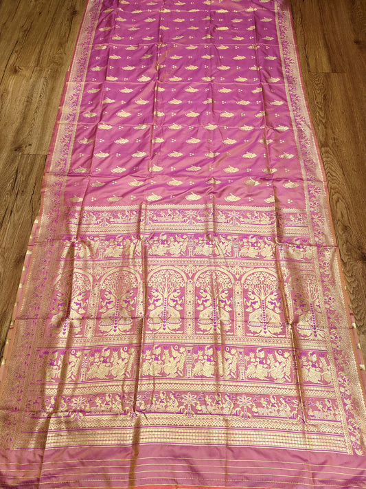 Pink Swarnachari Blend Saree