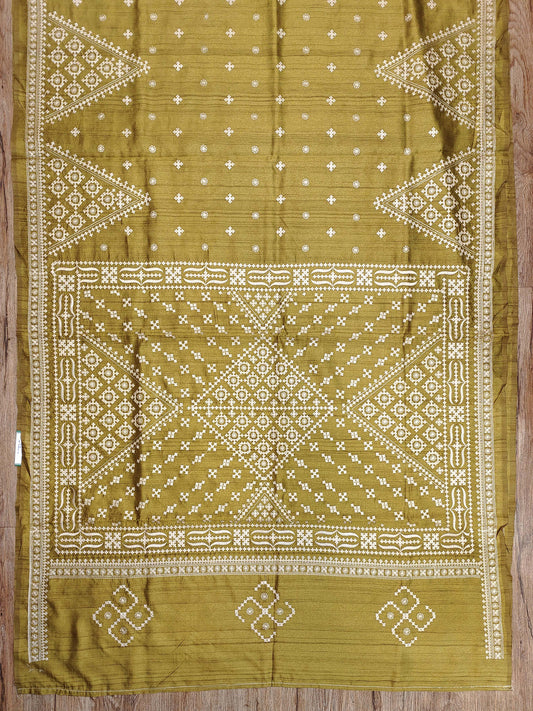 Gujarati Stitch on Blend Tussar Silk