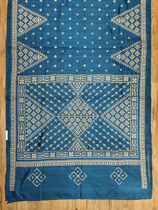 Gujarati Stitch on Blend Tussar Silk