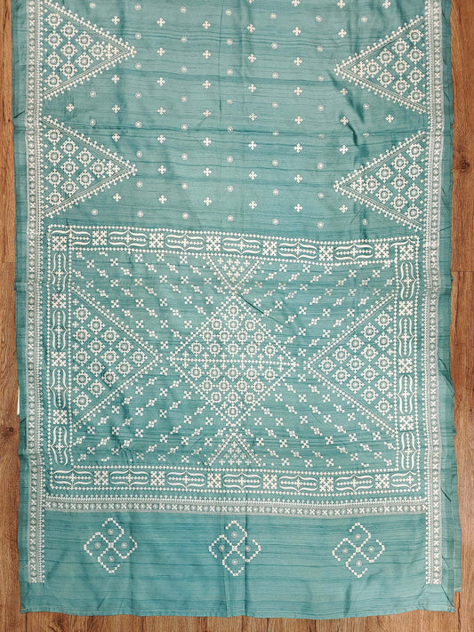 Gujarati Stitch on Blend Tussar Silk