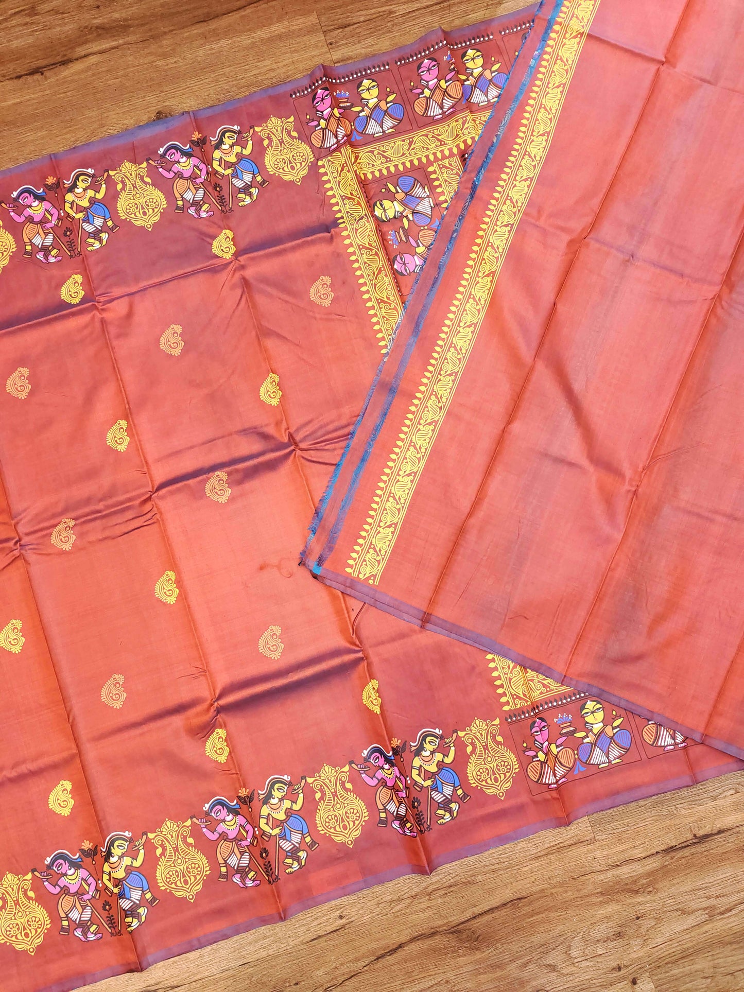 Jamini Roy Inspired Bishnupuri Silk Saree