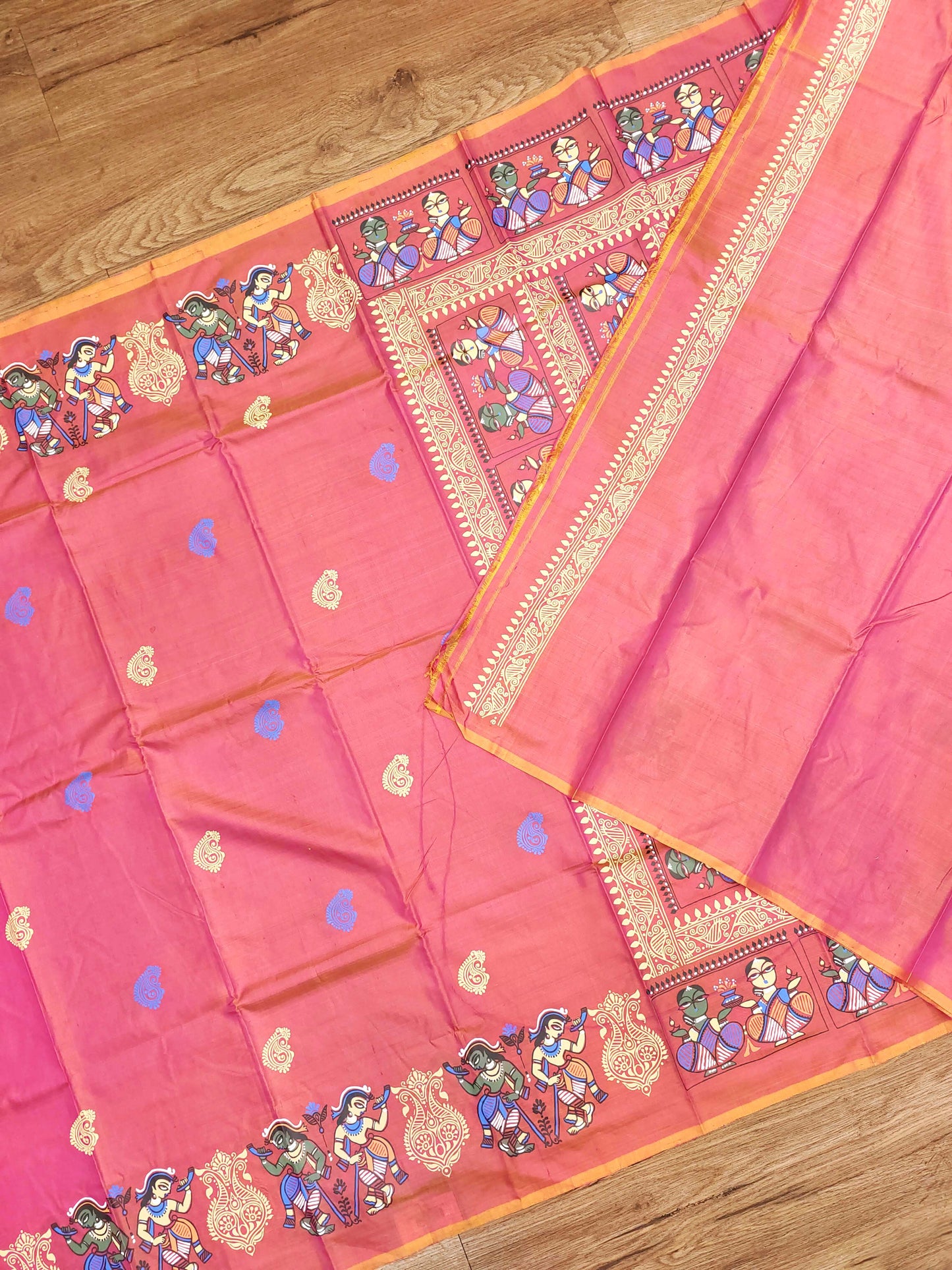 Jamini Roy Inspired Bishnupuri Silk Saree
