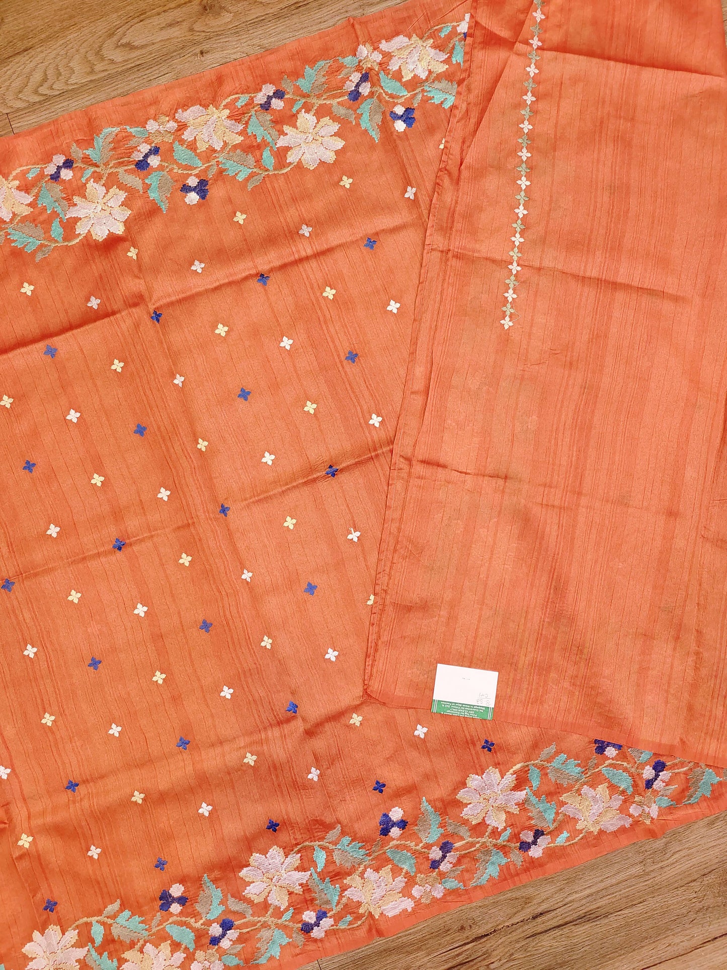 Embroidery on Blend Tussar Silk