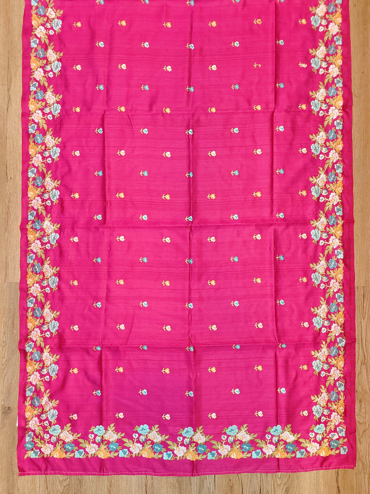 Embroidery on Blend Tussar Silk