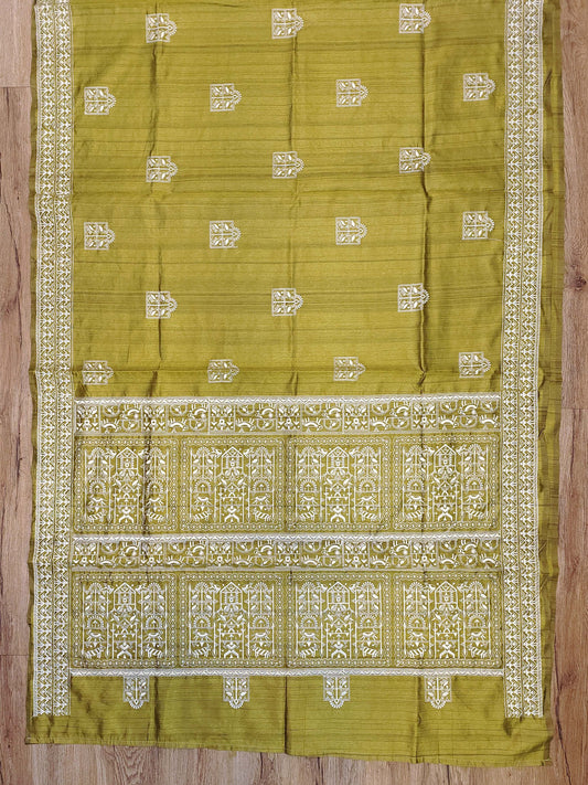 Embroidery on Blend Tussar Silk