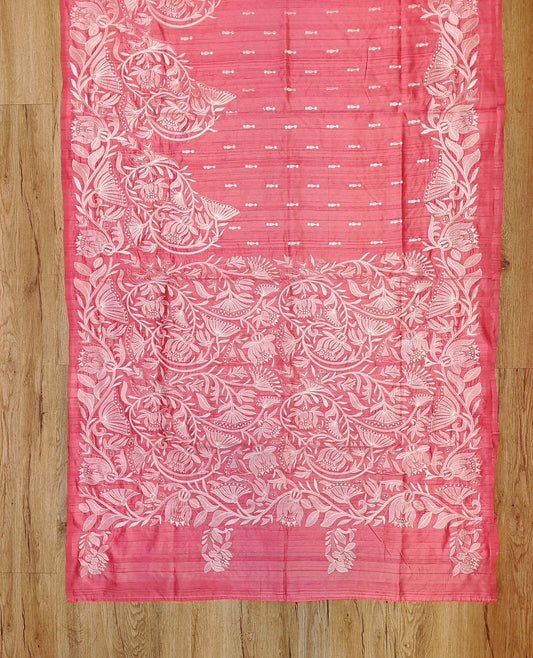 Embroidery on Blend Tussar Silk