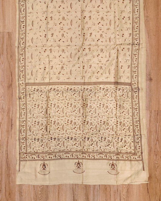 Embroidery on Blend Tussar Silk