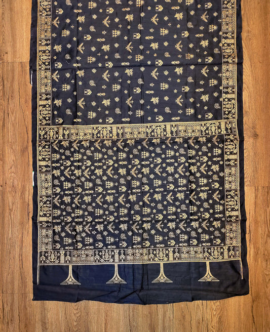 Embroidery on Blend Tussar Silk