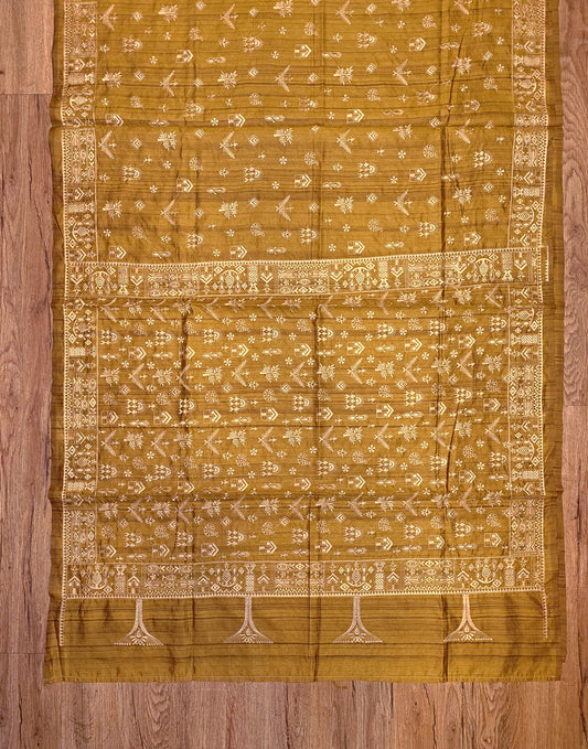 Embroidery on Blend Tussar Silk