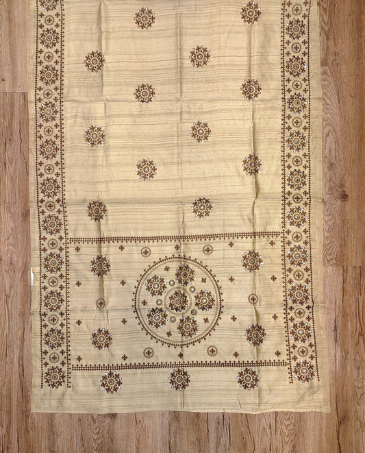 Embroidery on Blend Tussar Silk