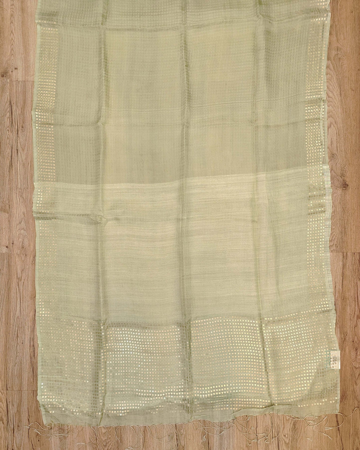 Handwoven Bengal Resham Silk Saree with Sequin Border & Pallu