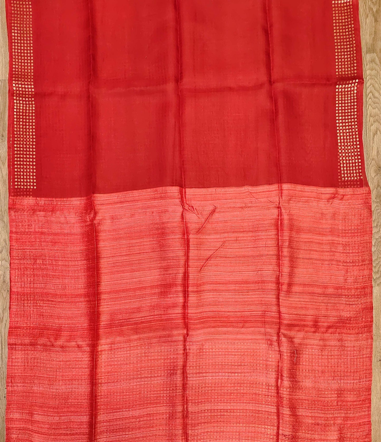 Handwoven Bengal Resham Silk Saree with Sequin Border & Pallu