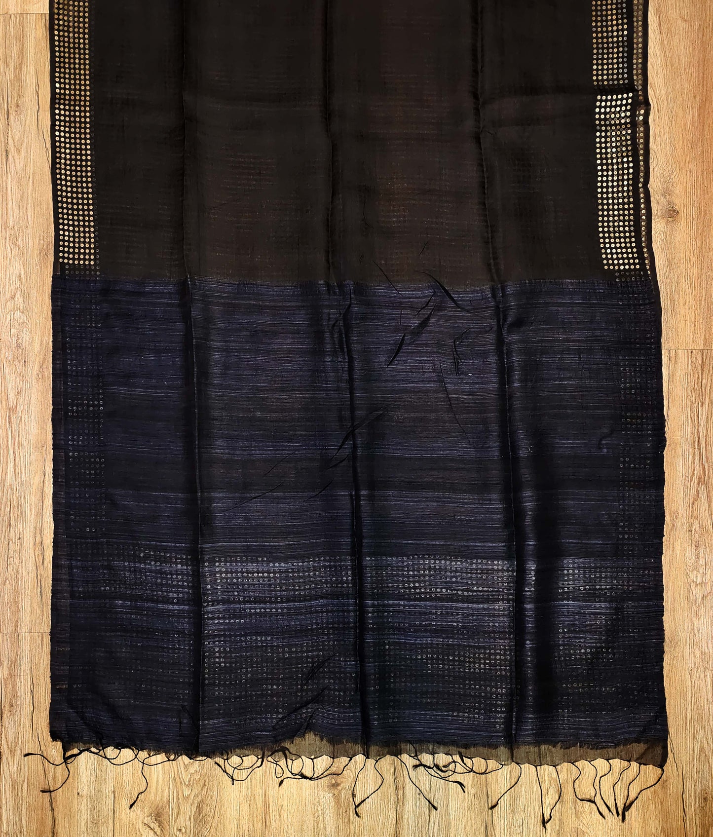 Handwoven Bengal Resham Silk Saree with Sequin Border & Pallu