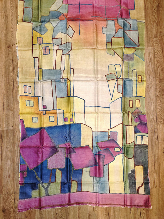 Kantha Chitra Tussar Saree