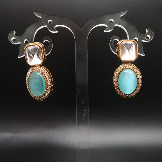 Rajasthani Aqua Stone Necklace Set
