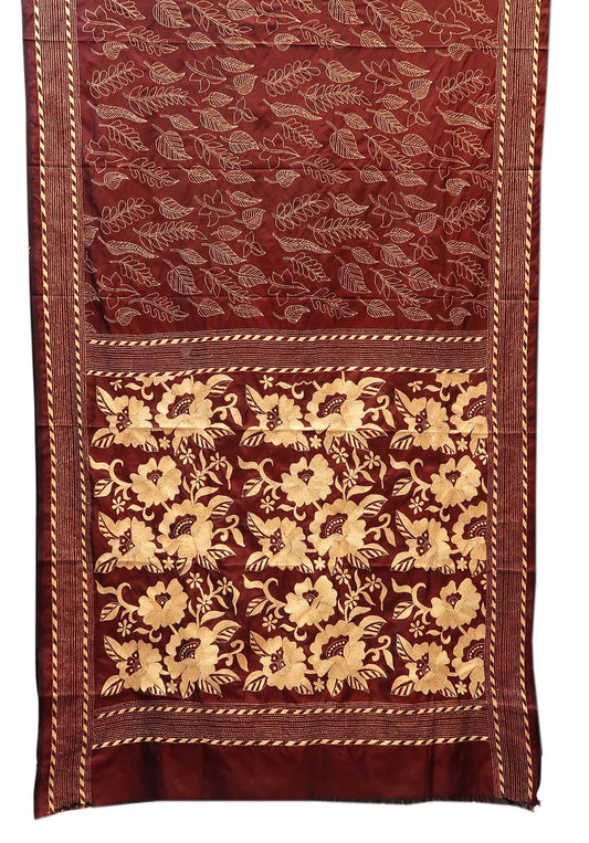 Traditional Bengal Kantha Embroidery Saree