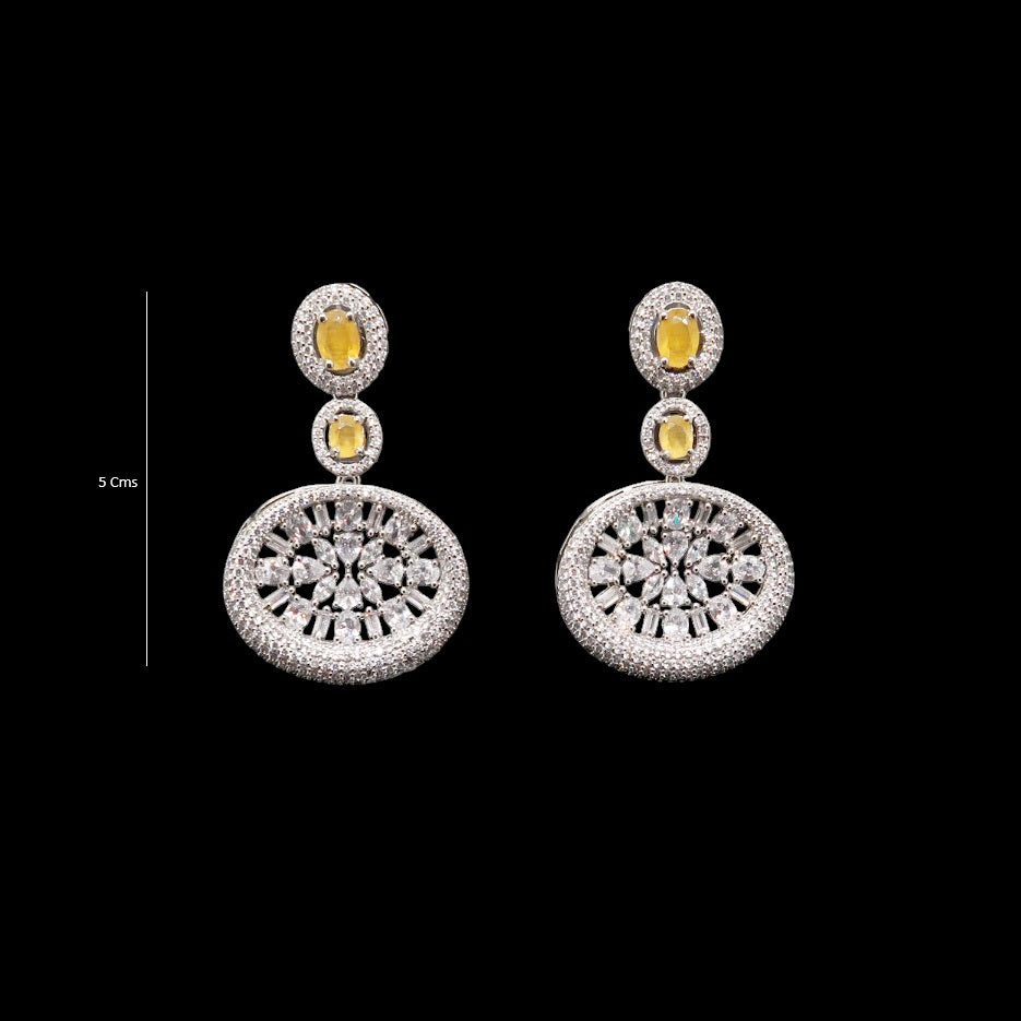 Classic Yellow Crystal Party Earrings