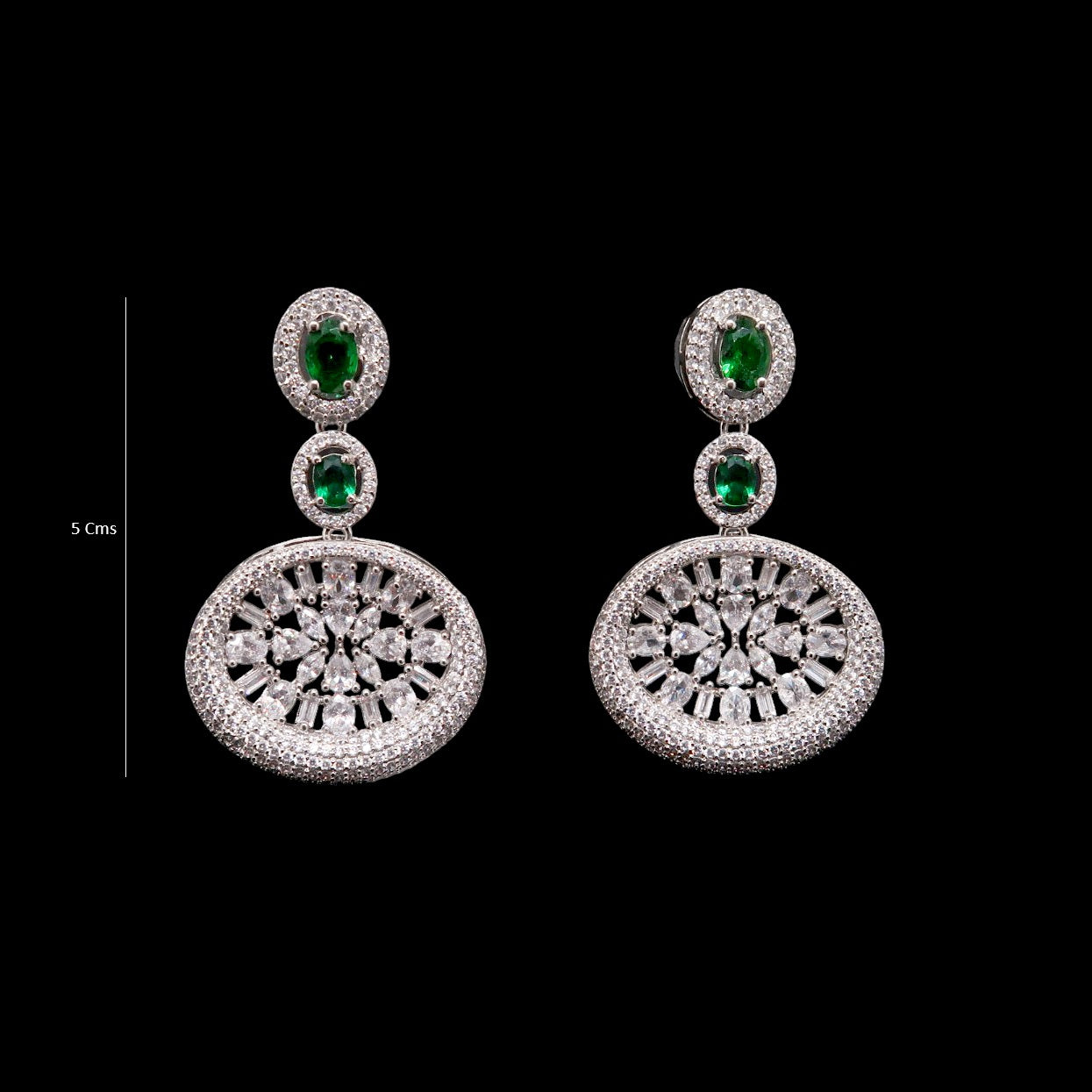 Classic Green Crystal Designer Earrings