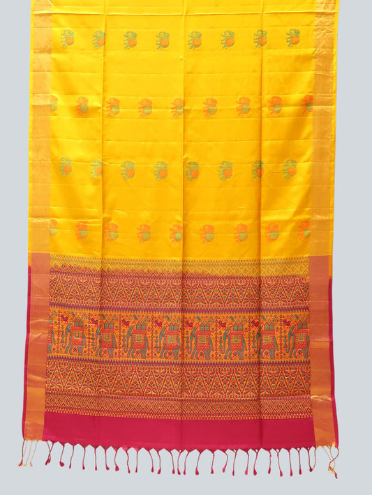Pure Kovai Silk Saree with Elephant Motif Pallu