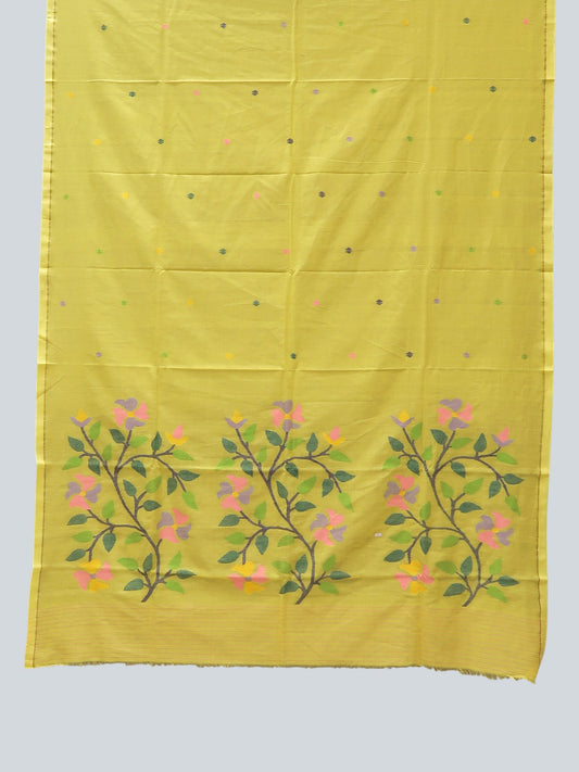 Pure Cotton Handloom Saree with Floral Pallu