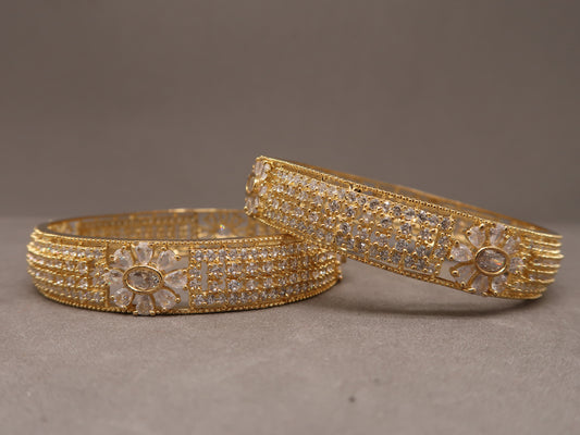 Floral Crystal Gold Bracelet