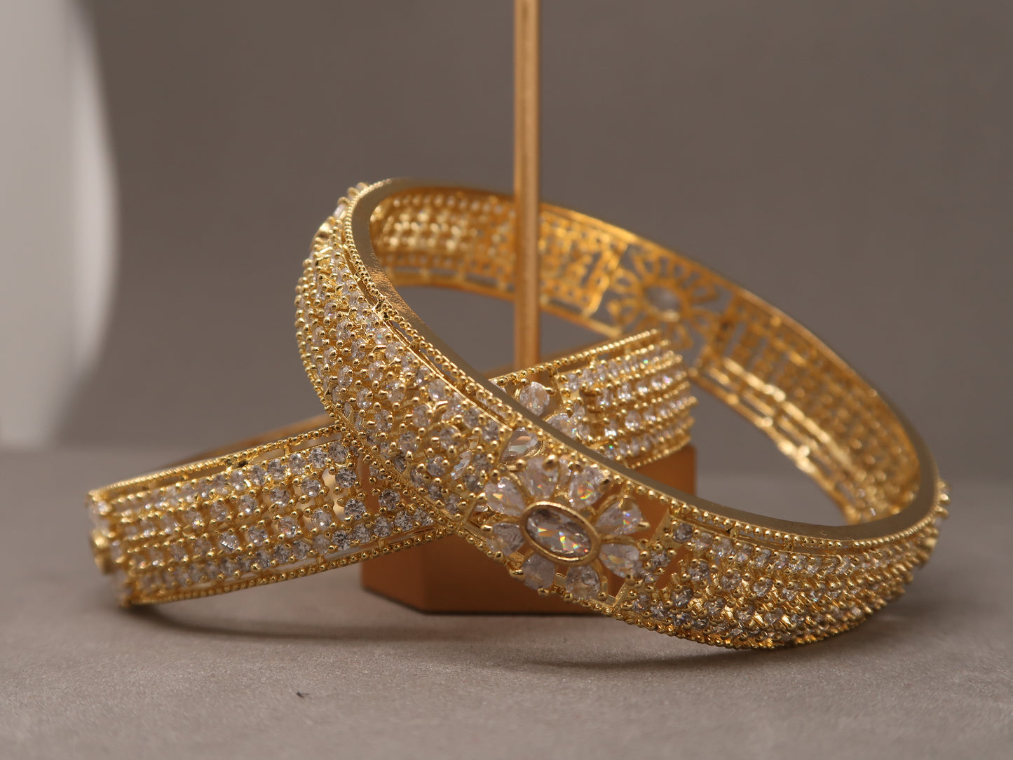 Floral Crystal Gold Bracelet