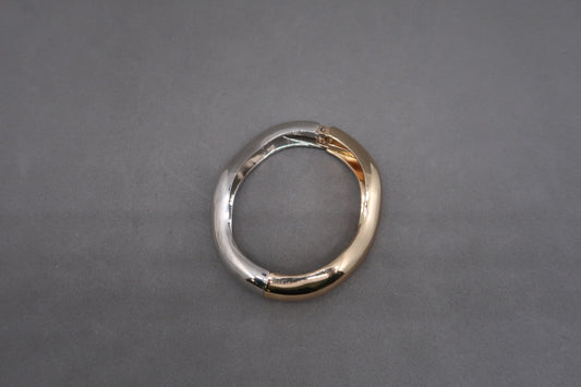 Dual Tone Sculpted Wave Bracelet