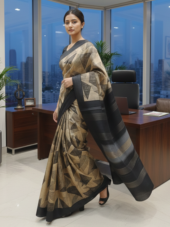 Printed Tussar Sarees