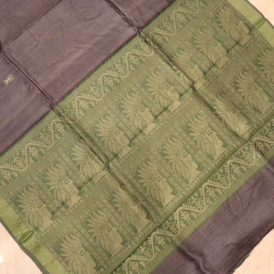Tussar Silk Saree with Resham Woven Folk Motifs