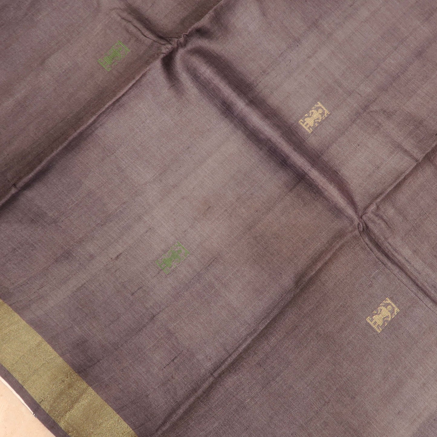 Tussar Silk Saree with Resham Woven Folk Motifs
