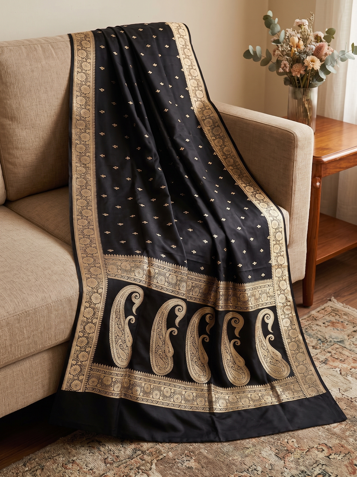 Mashru Banarasi Saree with Paisley Pallu