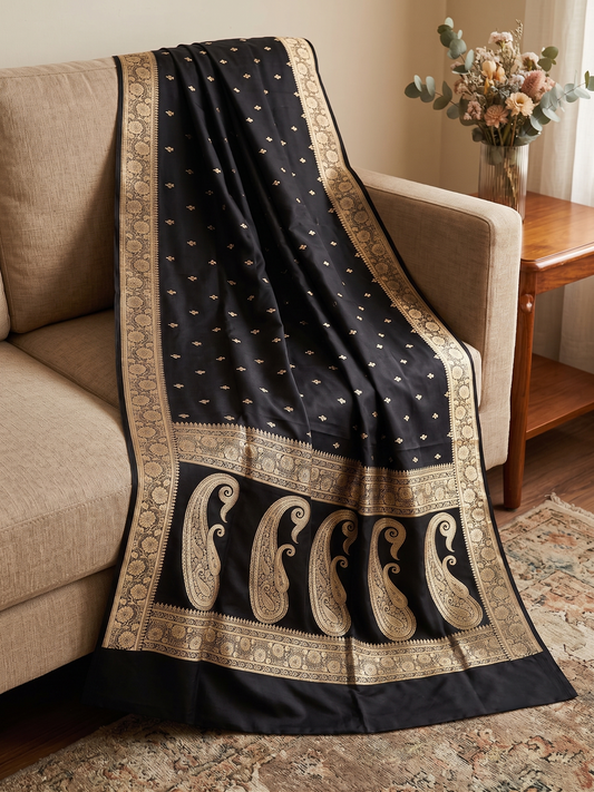 Mashru Banarasi Saree with Paisley Pallu
