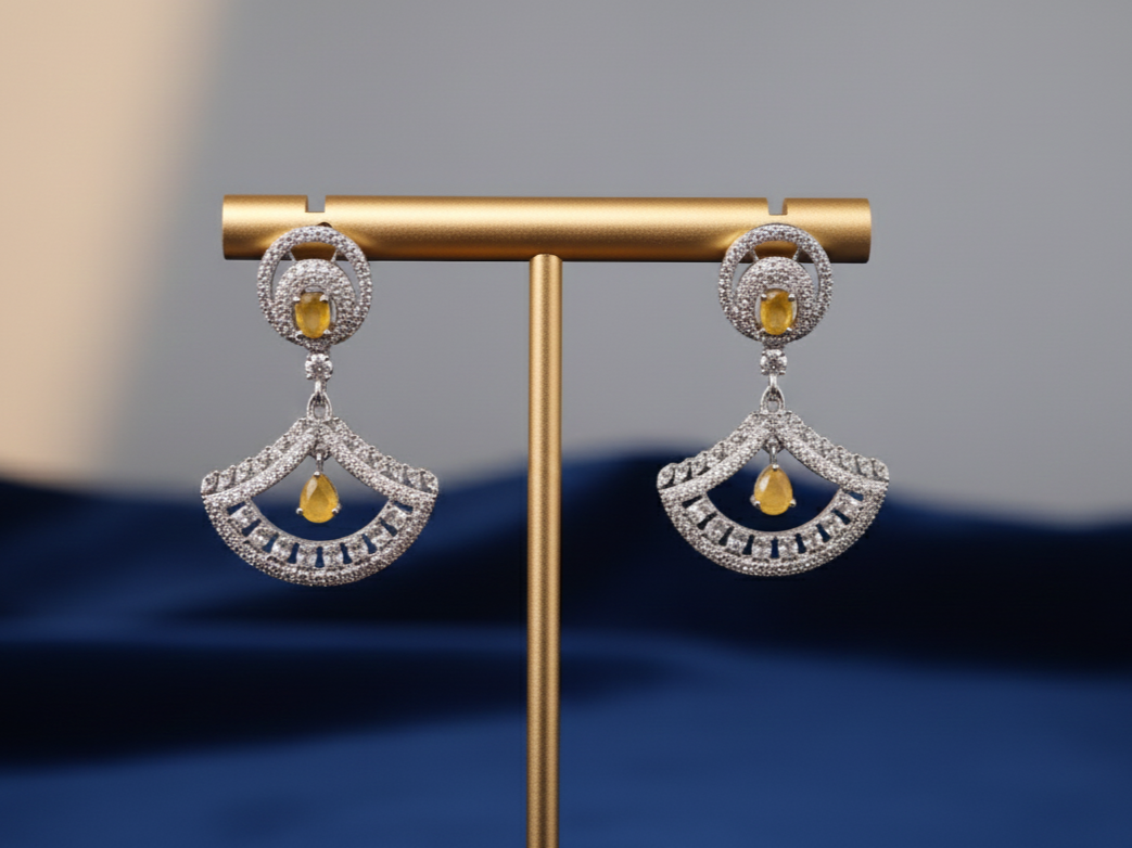 Yellow Stone Designer Drop Earrings