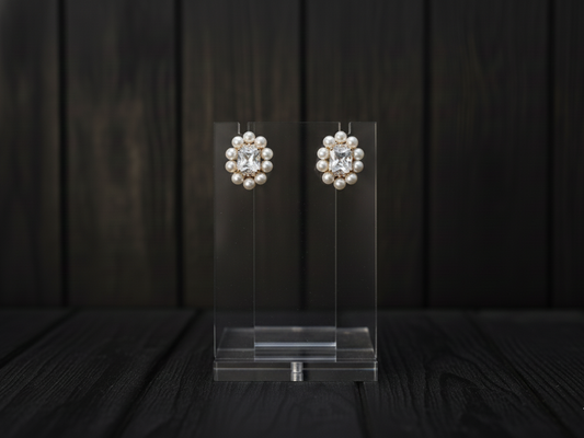 Pearl Halo Studs